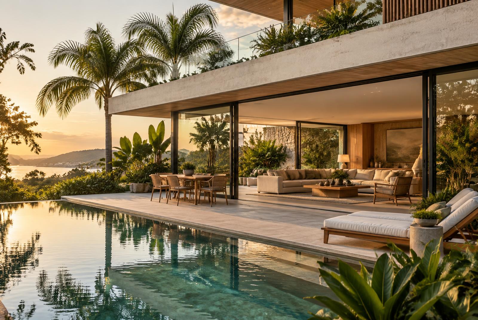 Casa contemporânea integrada à paisagem brasileira
